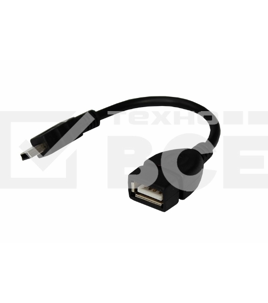 Кабель Rexant (18-1181) USB кабель OTG mini USB на USB   шнур 0.15M черный 