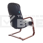 Кресло компьютерное Бюрократ T-9923WALNUT-AV/BL черный, кожа, низкая спинка, фото9