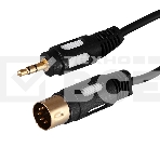 Шнур Rexant DIN 5 Pin - Stereo 3,5 мм, длина 1,5 метра (GOLD), фото 1