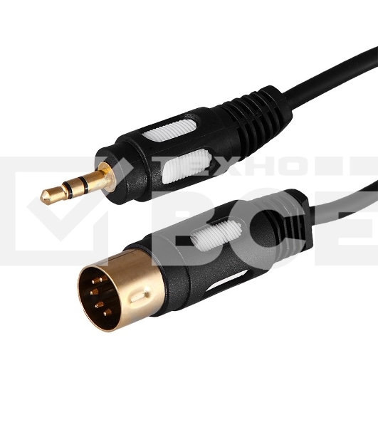 Шнур Rexant DIN 5 Pin - Stereo 3,5 мм, длина 1,5 метра (GOLD)
