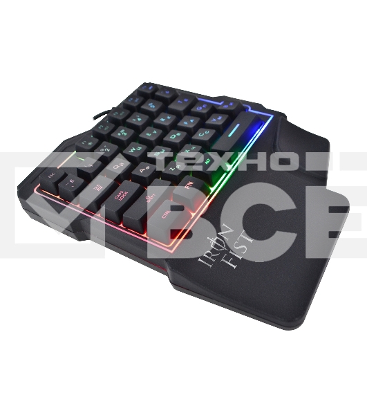 Игровой блок Oklick 701G IRON FIST черный USB for gamer LED (подставка для запястий)