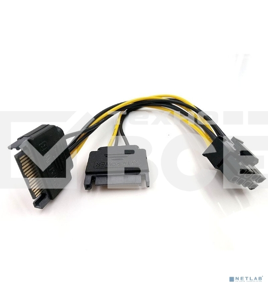 Переходник питания для PCI-Ex видеокарт ORIENT C588 2 x SATA 15pin (M) -> 8pin (6pin+2pin)