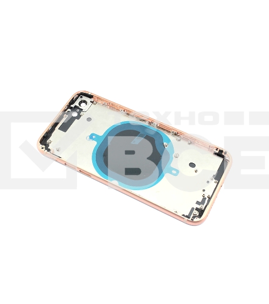 Задняя крышка (корпус) в сборе с рамкой для Apple iPhone 8 розовая (Rose Gold)