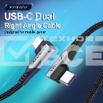 Кабель Vention USB 2.0 CM/CM угловой - 1м. Серый 5А PD100W, фото2