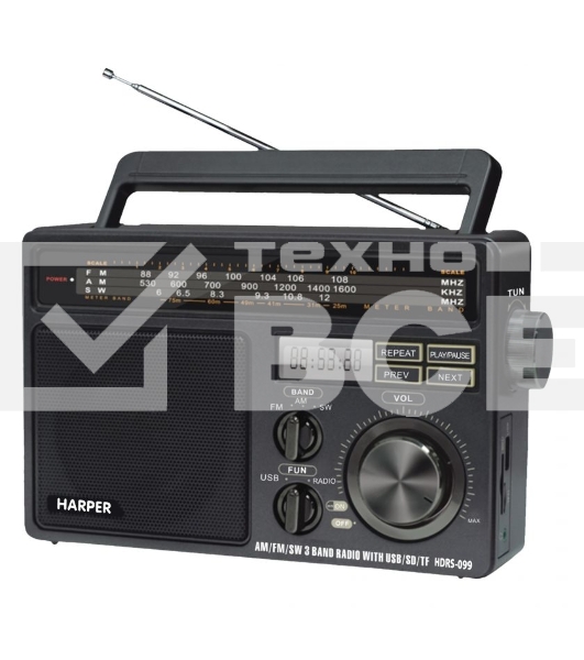 Радиоприемник Harper HDRS-099 (Дисплей; USB; SD карта; радио)