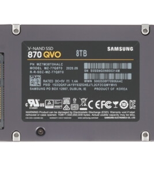 Накопитель SSD Samsung 870 QVO, 8TB, SATA III, 2.5', R/W 560/530