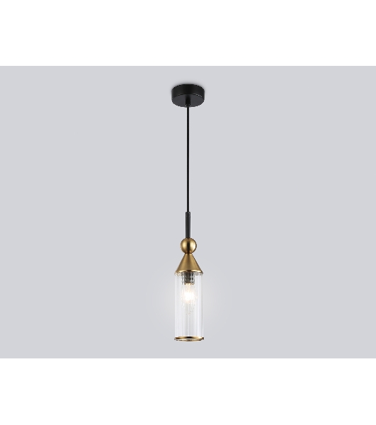 Светильник Ambrella light LH55251 BK/BS/CL черный/латунь/прозрачный E14 max 40W D65*1500