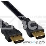 Кабель Cablexpert HDMI CC-HDMI4F-10, 19M/19M, v2.0, медь, позол.разъемы, экран, плоский кабель, 3м, черный, пакет, фото2