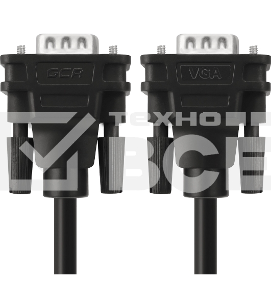 Кабель Greenconnect SVGA 1.8м чёрный, OD6.0mm. 15M / 15M GCR-VM2VM1-1.8m, 28/28 AWG, двойной экран