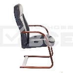 Кресло компьютерное Бюрократ T-9923WALNUT-AV/BL черный, кожа, низкая спинка, фото10