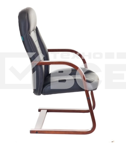 Кресло компьютерное Бюрократ T-9923WALNUT-AV/BL черный, кожа, низкая спинка