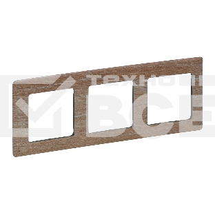 Рамка 'Светлое дерево'. 3-постовая универсальная Valena LIFE