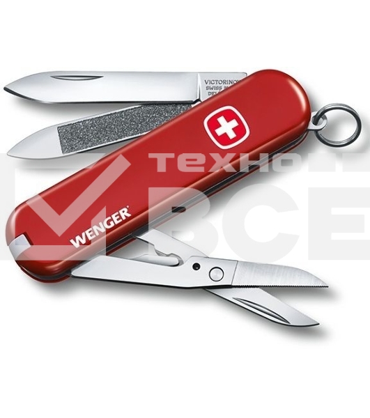 Нож перочинный Victorinox Wenger (0.6423.91) 65мм 7 функций красный карт.коробка