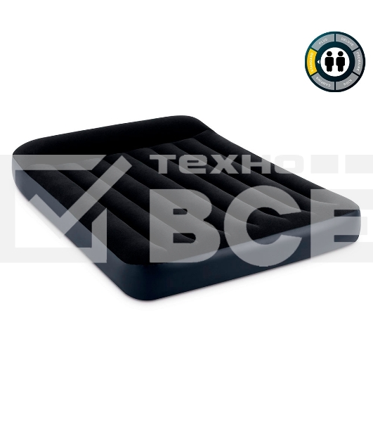 Надувной матрас 64142, Intex, 137х191х25см с подголовником, до 272кг, уп.3