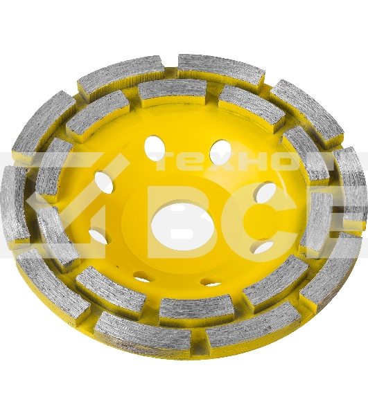 Чашка шлифовальная STAYER PROFESSIONAL 33381-125 алмазная сегментная двухрядная высота 22.2мм 125м