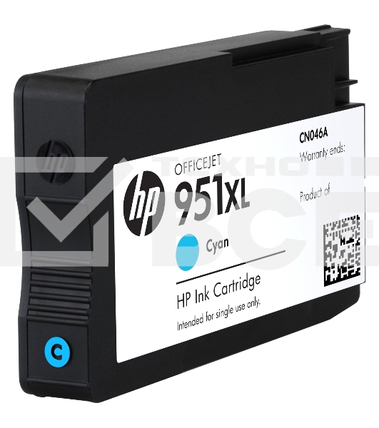 Картридж струйный HP 951XL CN046AE голубой для HP OJ Pro 8100/8600 (1500стр.)