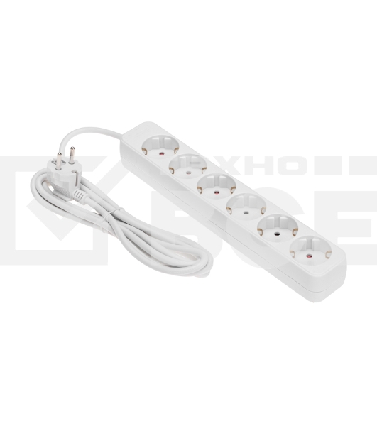 Удлинитель STANDARD 6 гнезд, 3м, 3х1,0мм², с/з, белый REXANT