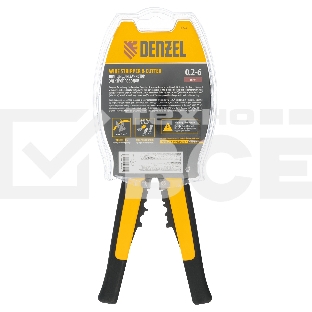 Щипцы для зачистки электропроводов Denzel 0,2-6 мм2, функция обрезания проводов