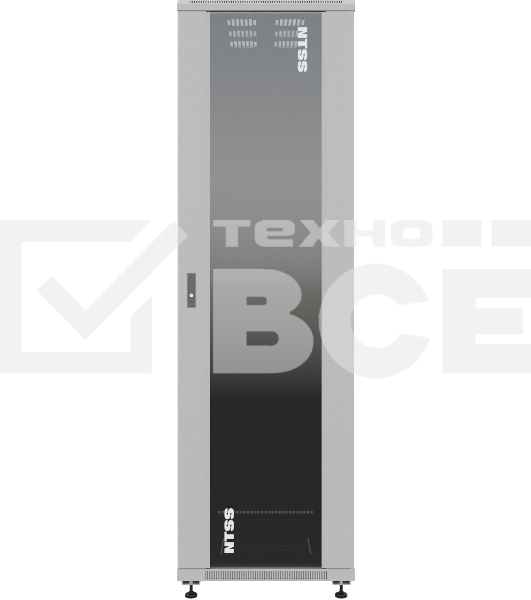 Шкаф серверный NTSS Премиум (NTSS-R42U80100GS) напольный 42U 800x1000мм пер.дв.стекл металл 900кг серый IP20 сталь