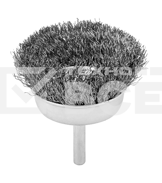 Щетка для дрели Сибртех 65 мм, 'чашка' со шпилькой, витая проволока 0,3 мм