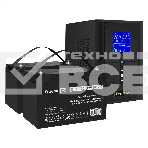Комплект ИБП EX295988RUS + батарея 100Aч EX282985RUS 2шт (инвертор, синус, для котла) ExeGate SineTower SZ-1500.LCD.AVR.2SH.1C13.USB <1500VA/1200W, чистый синусоида, LCD дисплей, AVR, 2*Schuko+1*C13, USB, линейно-интерактивный, Black> + батарея ExeGate DT, фото2
