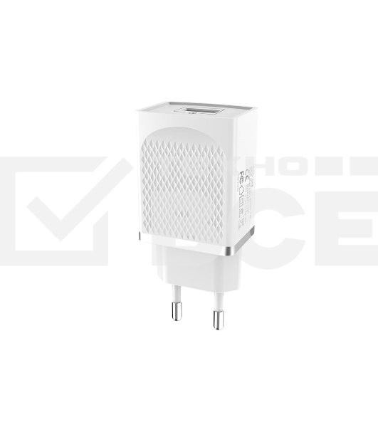 Блок питания (сетевой адаптер) HOCO С42A Vast power QC3.0, 18W, один порт USB, 5V, 3.0A, белый