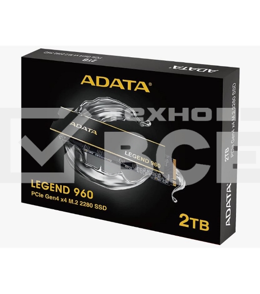 Накопитель SSD ADATA LEGEND 960, 2Tb, PCIe 4.0 x4, M.2 2280, NVMe, R/W 7400/6800, с радиатором