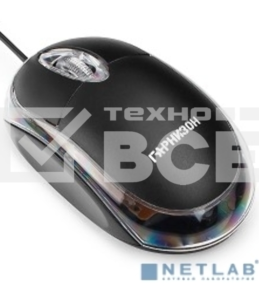 Мышь проводная Гарнизон GM-100 черный, 1000 dpi, USB, кнопки - 3