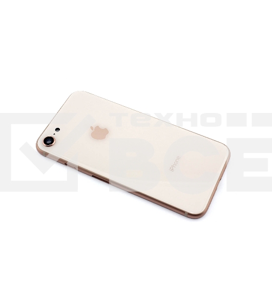 Задняя крышка (корпус) в сборе с рамкой для Apple iPhone 8 розовая (Rose Gold)