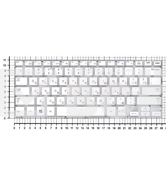 Клавиатура для ноутбука Samsung NP915S3, белая