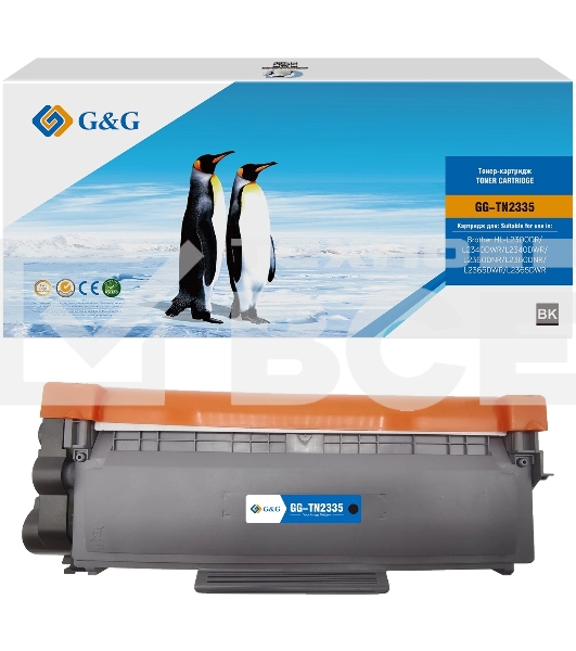 Картридж лазерный G&G GG-TN2335 черный (1200 стр.) для Brother HL-L2300DR/L2340DWR/L2340DWR/L2360DNR/L2360DNR/L2365DWR/L2365DWR