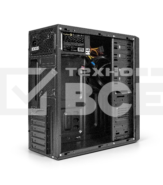 Корпус Miditower ExeGate XP-402U Black, ATX, <XP600, Black,120mm>, 2*USB+1*USB3.0, Audio