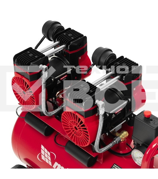 Компрессор безмасляный малошумный SPC 3000/50, 3000 Вт, ресивер 50 л, 520 л/мин MTX