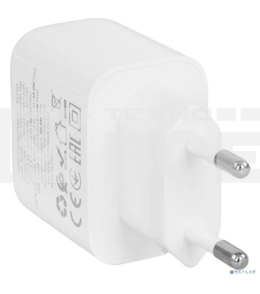 Сетевое зарядное устройство BOROFONE BAS45A/Сетевое ЗУ/PD + QC 3.0/2 USB: Type-C + Type-A/Выход: 30W + 18W/White