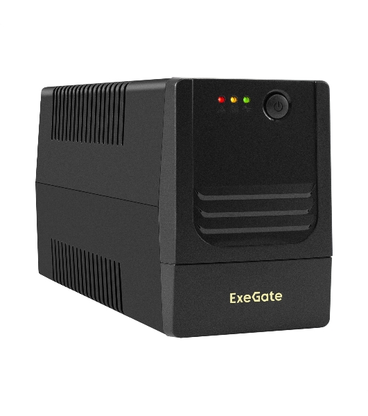 Источник бесперебойного питания ExeGate Power NB-600.LED.AVR.2SH (600VA/360W, LED, AVR, 2*Schuko, батарея 12V 7.2Ah, Black)