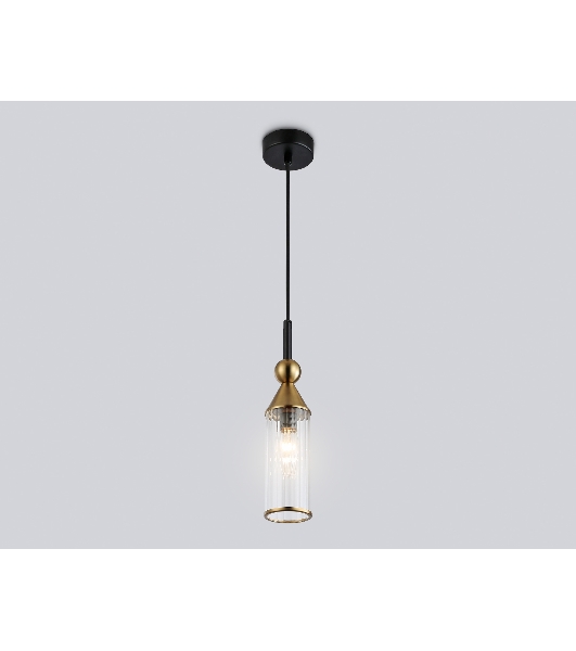 Светильник Ambrella light LH55251 BK/BS/CL черный/латунь/прозрачный E14 max 40W D65*1500