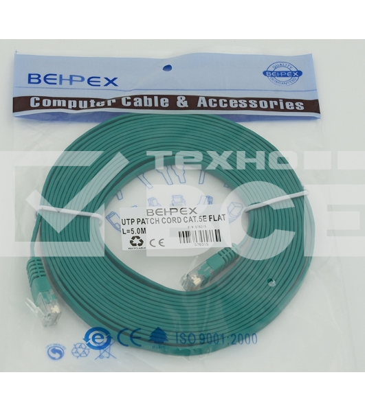Сетевое оборудование Patchcord литой 5E Copper FLAT 5m
