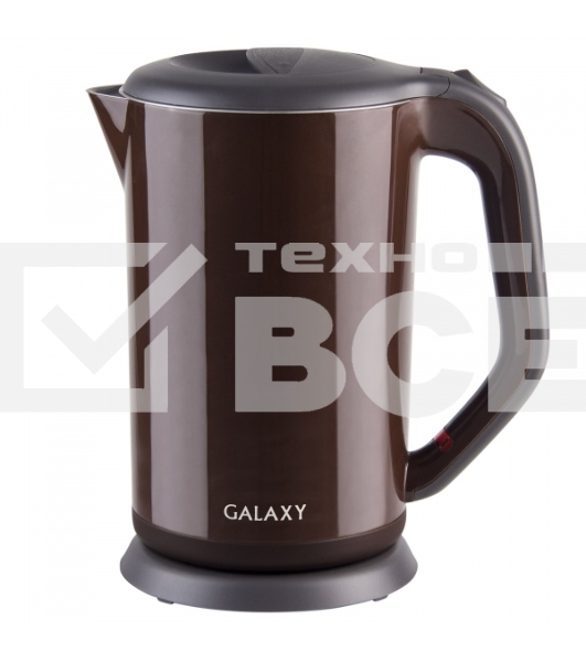 Чайник электрический Galaxy GL 0318, коричневый, пластик, 2000 Вт, 1,7 л