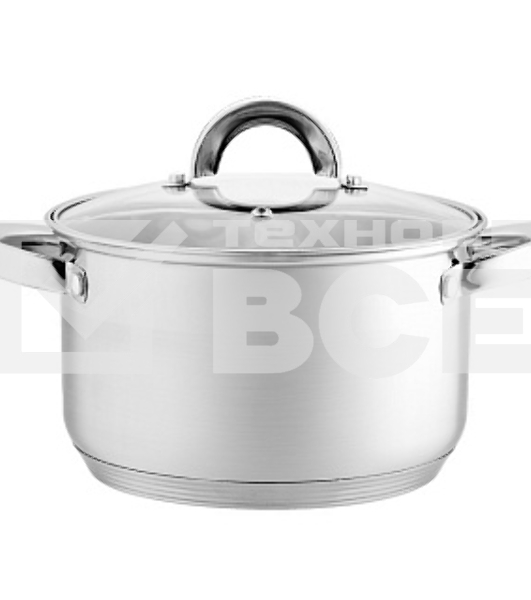Кастрюля WEBBER BE-113/2 из нерж стали со стеклянной крышкой (d=22; 5,2 л) (6)