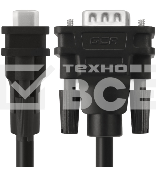 Кабель Greenconnect SVGA 1.8м чёрный, OD6.0mm. 15M / 15M GCR-VM2VM1-1.8m, 28/28 AWG, двойной экран