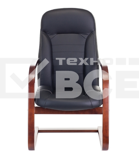 Кресло компьютерное Бюрократ T-9923WALNUT-AV/BL черный, кожа, низкая спинка