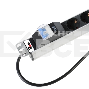 Вертикальный блок розеток Rem-16 с авт. 16А, 25 Shuko, 16A, алюм., 42-48U, шнур 3 м.