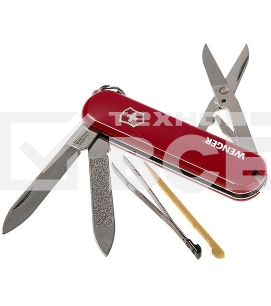 Нож перочинный Victorinox Wenger (0.6423.91) 65мм 7 функций красный карт.коробка