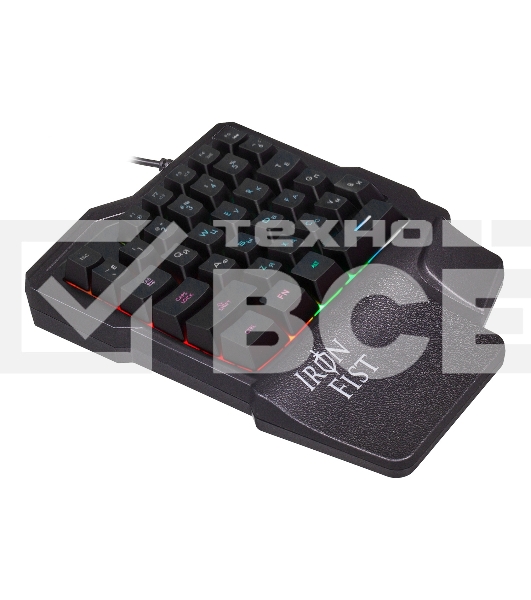 Игровой блок Oklick 701G IRON FIST черный USB for gamer LED (подставка для запястий)
