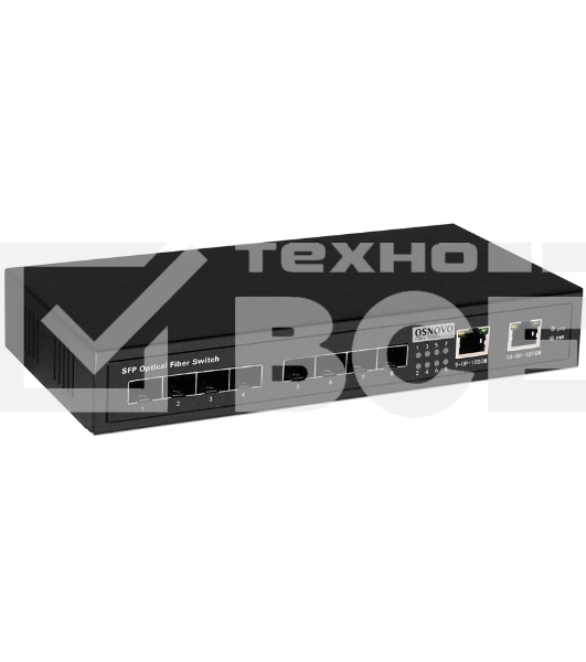 Гигабитный коммутатор OSNOVO SW-7028, 8 *SFP 1000Base-FX, 2 x10/100/1000Base-T