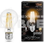 Лампа cветодиодная Gauss Filament А60 15W 1400lm 2700К Е27 LED 1/10/40, фото2