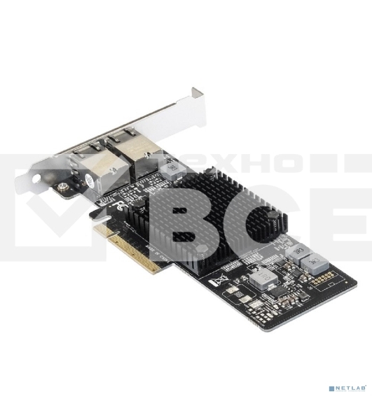 Сетевой адаптер ExeGate EXE-X550-T2 (PCI-E x8 v3.0, порты 2xRJ45 (медные), 10Gb/s (10/5/2.5/1Gb/s, 100Mb/s), Server NIC Intel Chipset X550)