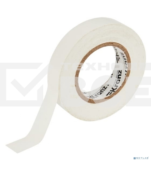 Изолента ПВХ KRANZ 0.13х15 мм, 25 м, белая (5 шт./уп.)