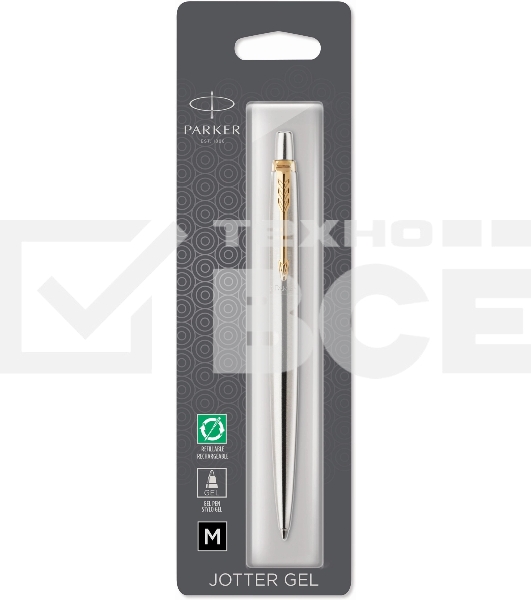 Ручка гелевая Parker Jotter Core K694 (2020672) Stainless Steel GT M черн. черн. блистер
