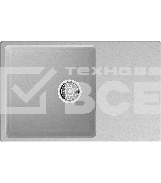 Мойка URBAN 678L gray 1-чаша+крыло 780*490мм, монтаж: врезной, материал: кварц, цвет: серый